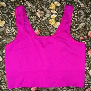 Athleta Women's Pink Ribbed Crop Top